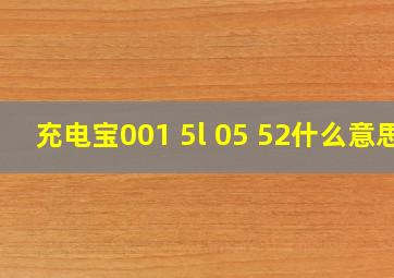 充电宝001 5l 05 52什么意思